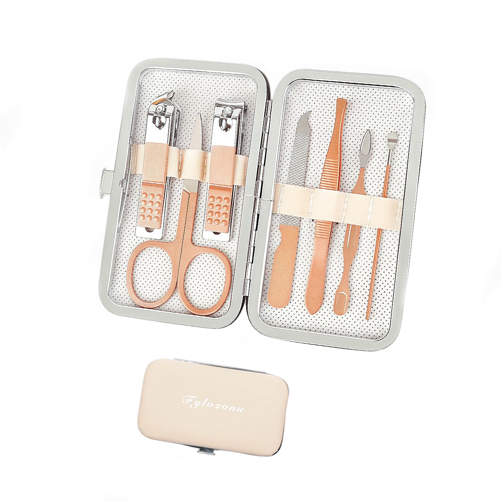 Manicure SetNail Clipper Set Personal Care Manicure Pedicure Set Portable Travel Grooming Kit for Women Men Family Friends Wife (Pink)