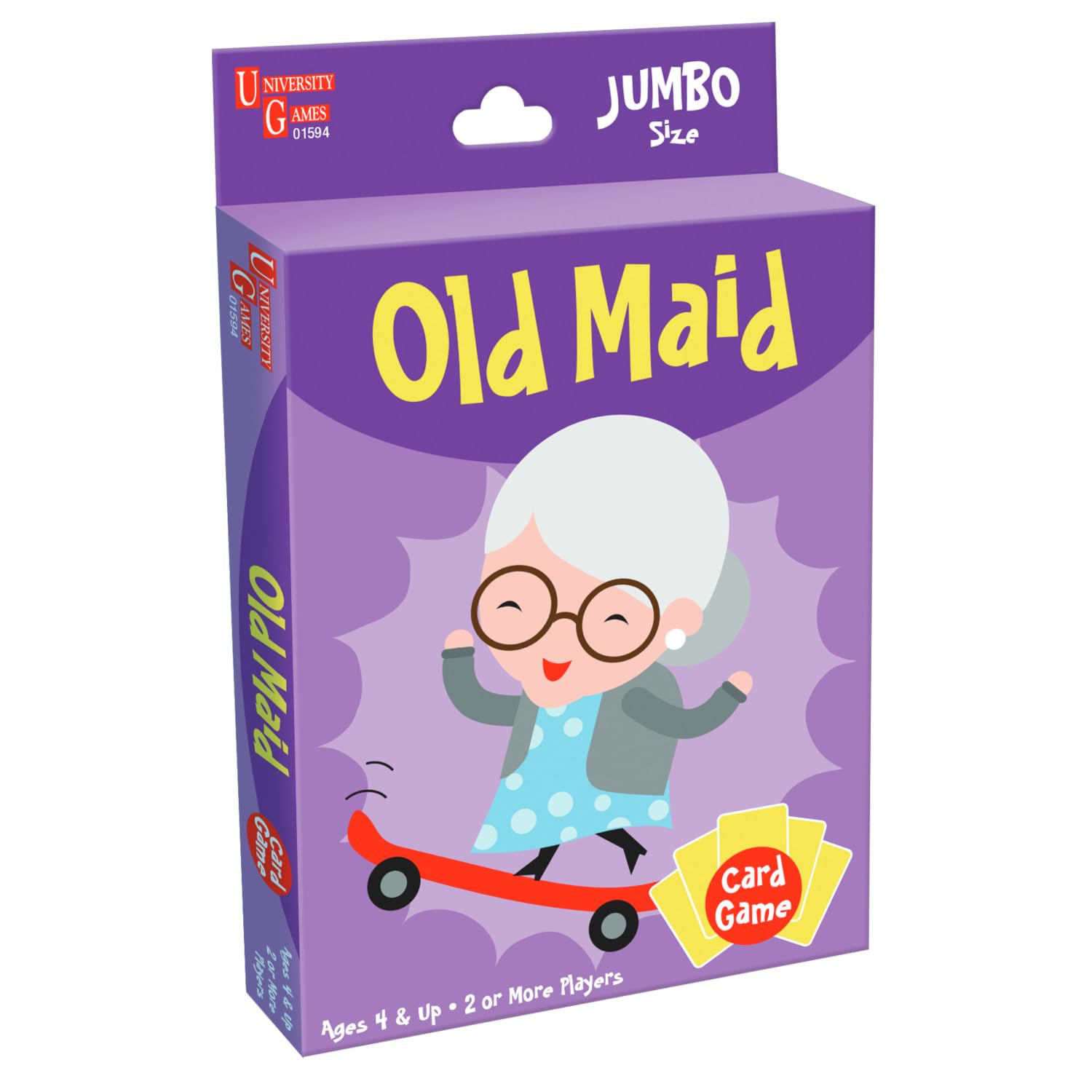 University Games Old Maid Card Game - Jumbo Size Colorful Character Cards for Kids Ages 4 and Up Fun Family and Educational Game