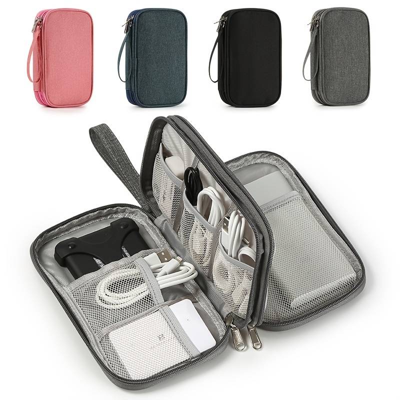 Portable Travel Data Cable Storage Bag for Electronics