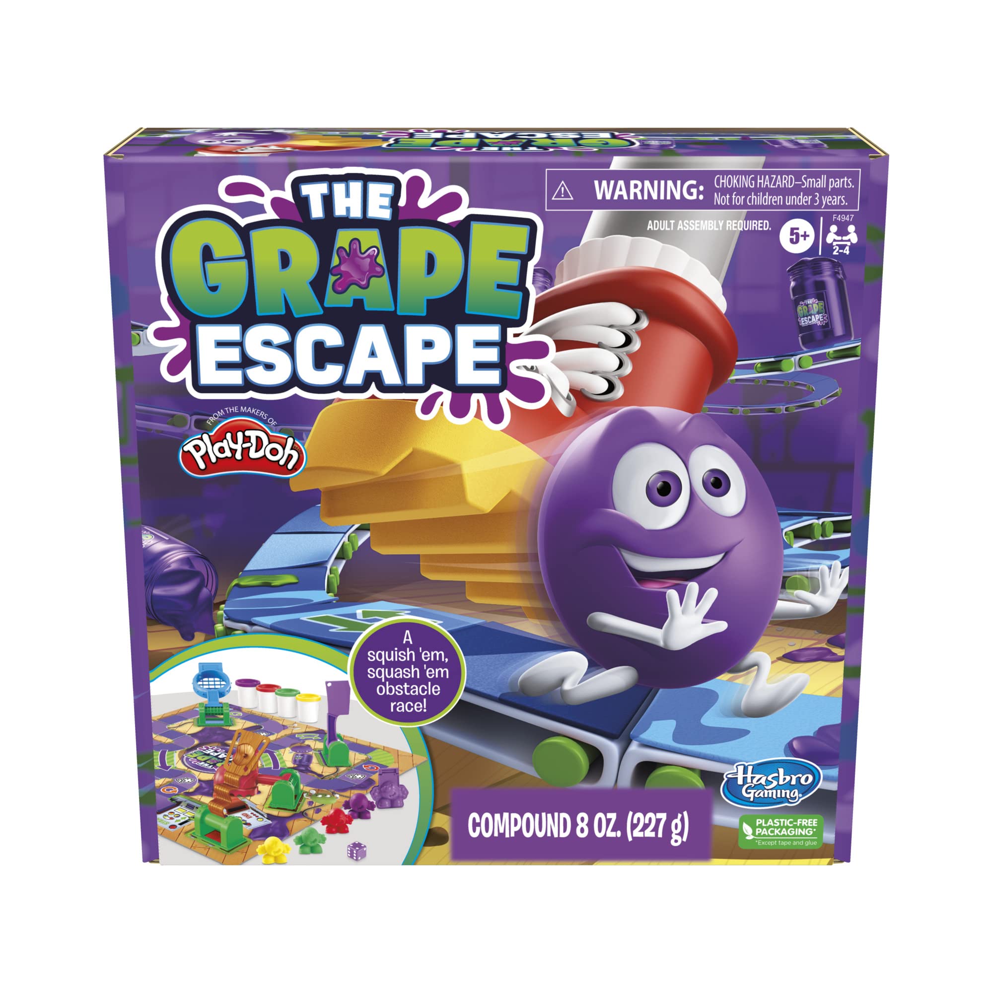 Hasbro Gaming Grape Escape Board Game for Kids Ages 5 and Up Fun Family Game with Modeling Compound
