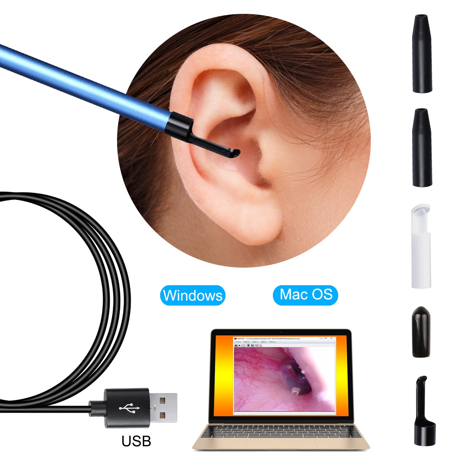 HD Ear Inspection Mirror - 5.5mm Personal Care Endoscope