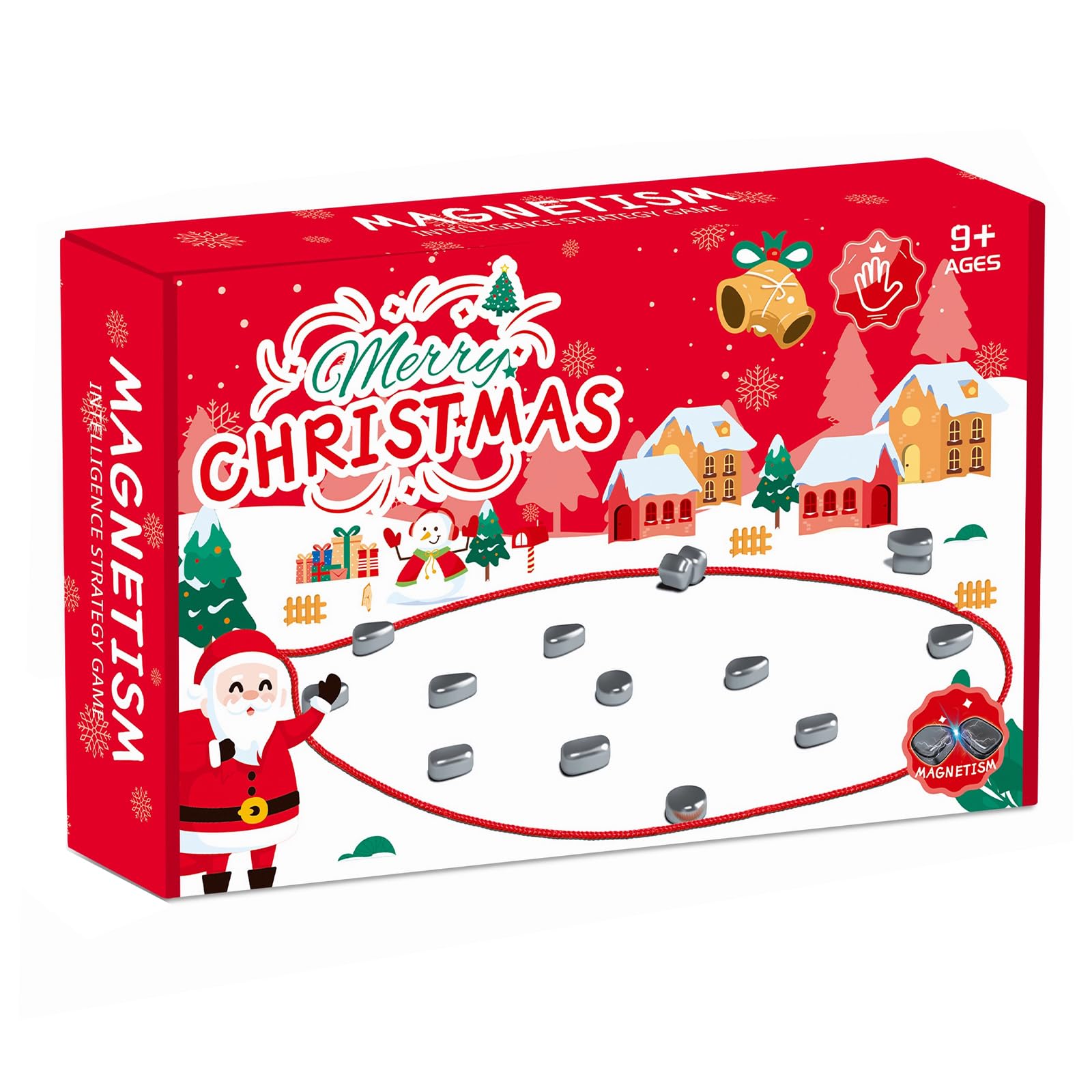 Magnetic Chess Game with Stones Magnetic Chess Game Christmas Kids Gifts Multiplayer Magnet Board Game with String Puzzle Strategy Family Games Party Games for Kids and Adults