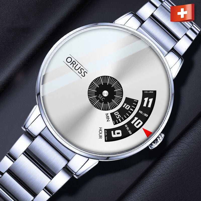Men's Waterproof Automatic Steel Watch with Black Tech