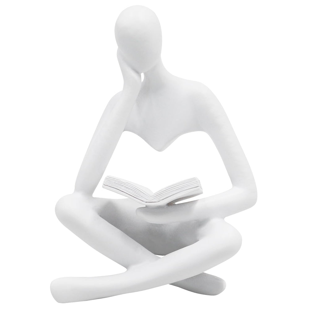 Reading Women Statue Thinker Sculptures Abstract Art Ornament Modern Aesthetic Figurine Decoration Suitable for Home Living Room Bedroom Office Shelf Table Desk Bookshelf Decor