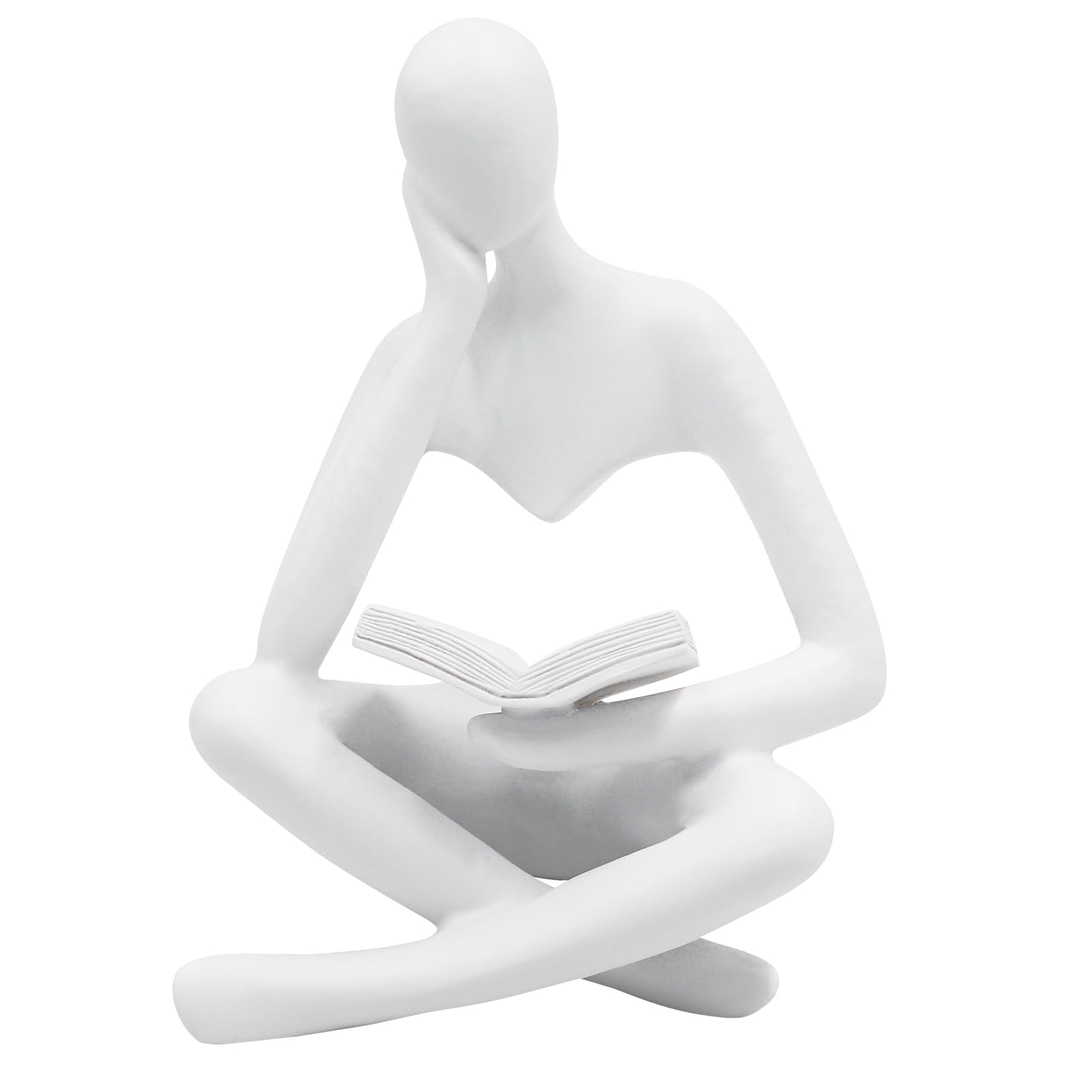 Reading Women Statue Thinker Sculptures Abstract Art Ornament Modern Aesthetic Figurine Decoration Suitable for Home Living Room Bedroom Office Shelf Table Desk Bookshelf Decor