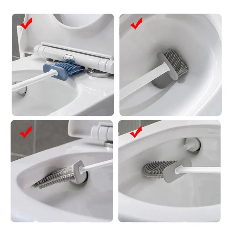 Wall-mounted Toilet Brush Set for Corner Cleaning